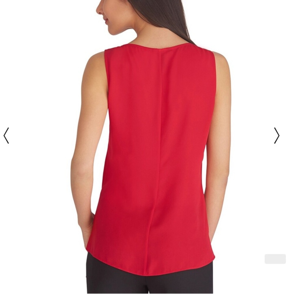 Bright Red Ruffle Blouse Top - Picture 4 of 8